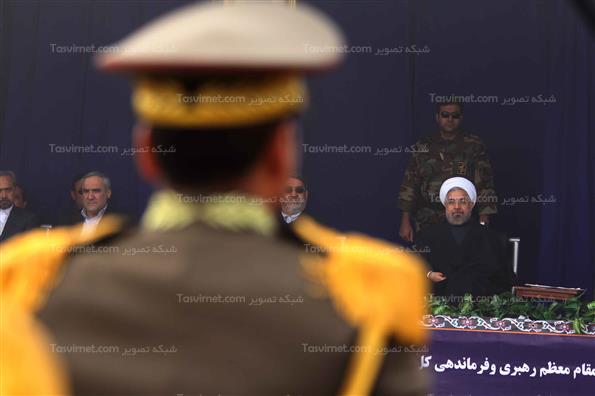 روحانی در صبحگاه مشترک نیروهای مسلح