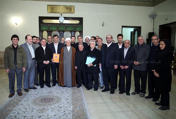 دیدار جمعی از اعضای  وزنه‌برداری با هاشمی رفسنجانی