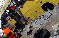 تصویر اتوبوس واژگون شده ایرانی‌ها در ترکیه