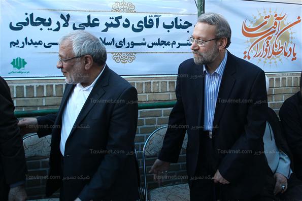 حضور لاریجانی درمراسم گرامیداشت شهدای موتلفه