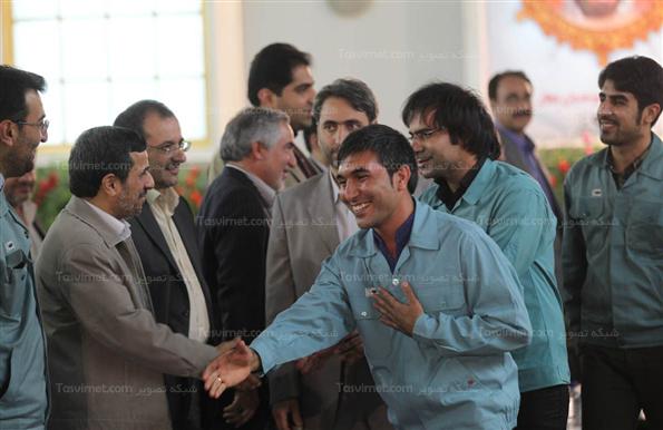 احمدی نژاد در مراسم افتتاح فاز اول واحد تولید آهن