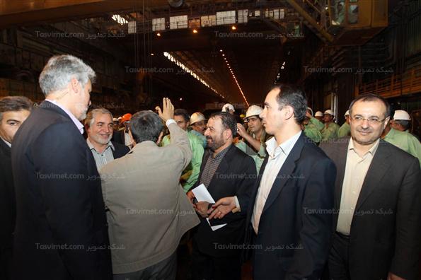 احمدی نژاد در مراسم افتتاح فاز اول واحد تولید آهن