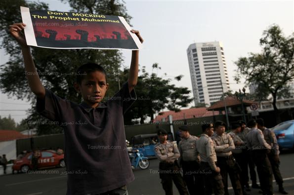 راهپیمایی مسلمانان اندونزی در اعتراض به اهانت به پیامبر اسلام