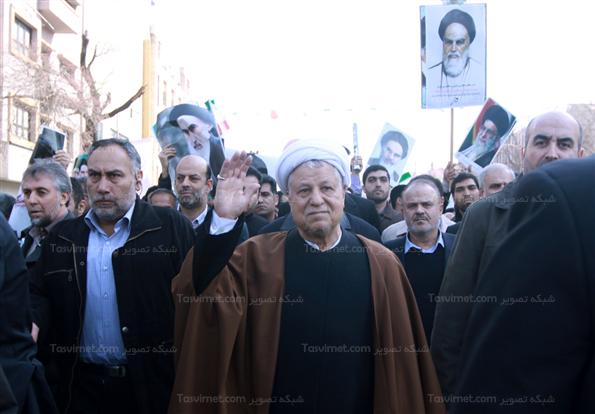 آیت الله هاشمی رفسنجانی در راهپیمایی روز 22 بهمن