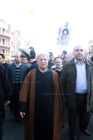 آیت الله هاشمی رفسنجانی در راهپیمایی روز 22 بهمن