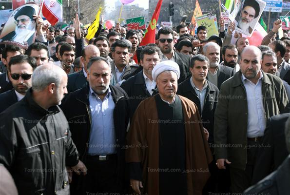 آیت الله هاشمی رفسنجانی در راهپیمایی روز 22 بهمن