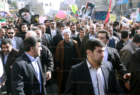 آیت الله هاشمی رفسنجانی در راهپیمایی روز 22 بهمن