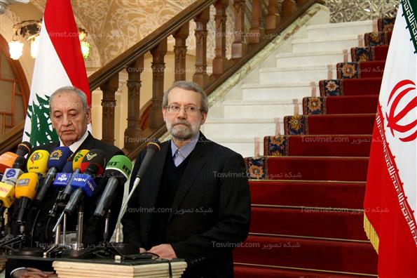 نشست مشترک خبری لاریجانی و نبیه بری