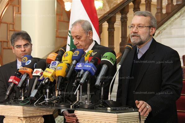 نشست مشترک خبری لاریجانی و نبیه بری