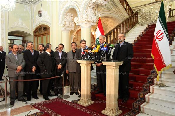 نشست مشترک خبری لاریجانی و نبیه بری