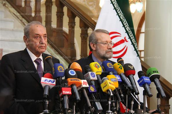 نشست مشترک خبری لاریجانی و نبیه بری