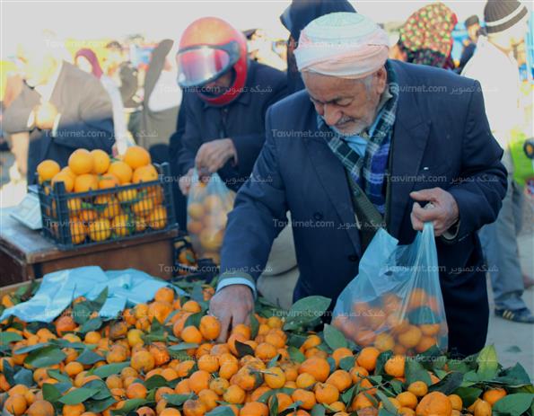 بازار میوه و تره بار در آستانه شب یلدا