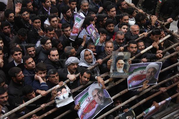 حضور حسن روحانی در مصلی اهواز