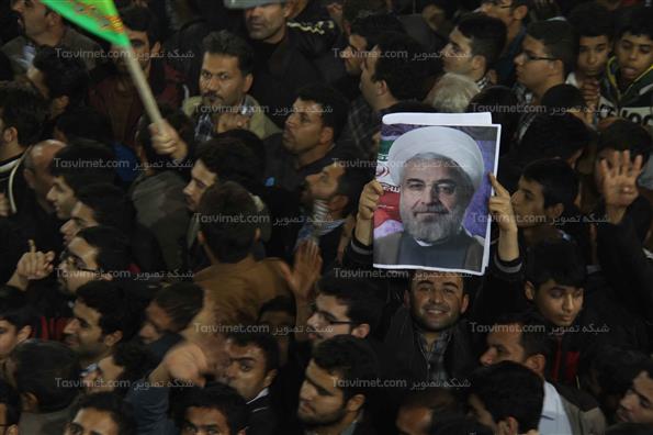 حضور حسن روحانی در مصلی اهواز