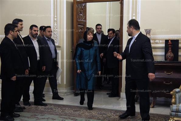 دیدار کاترین اشتون با علی لاریجانی