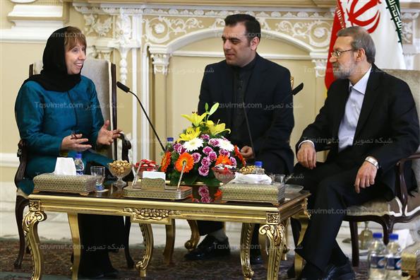دیدار کاترین اشتون با علی لاریجانی