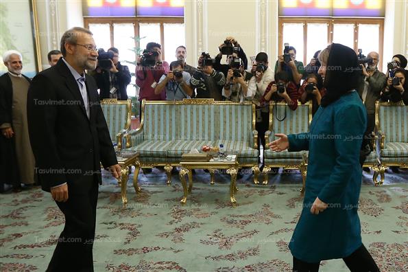 دیدار کاترین اشتون با علی لاریجانی