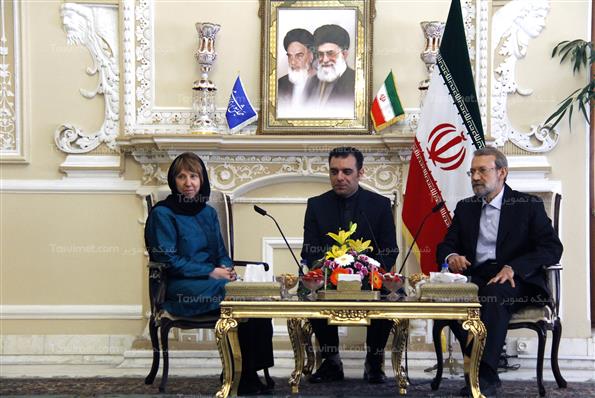 دیدار کاترین اشتون با علی لاریجانی