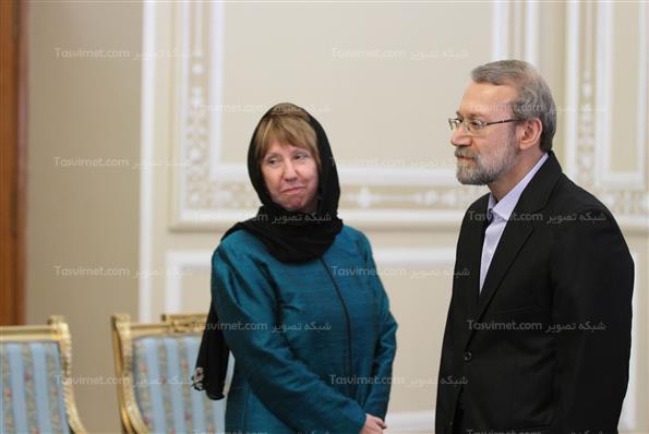 دیدار کاترین اشتون با علی لاریجانی