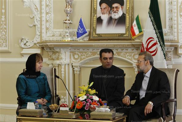 دیدار کاترین اشتون با علی لاریجانی