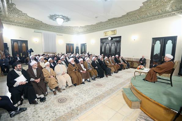 دیدارجمعی ازعلمای حوزه علمیه قم با هاشمی رفسنجانی