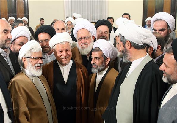 دیدارجمعی ازعلمای حوزه علمیه قم با هاشمی رفسنجانی